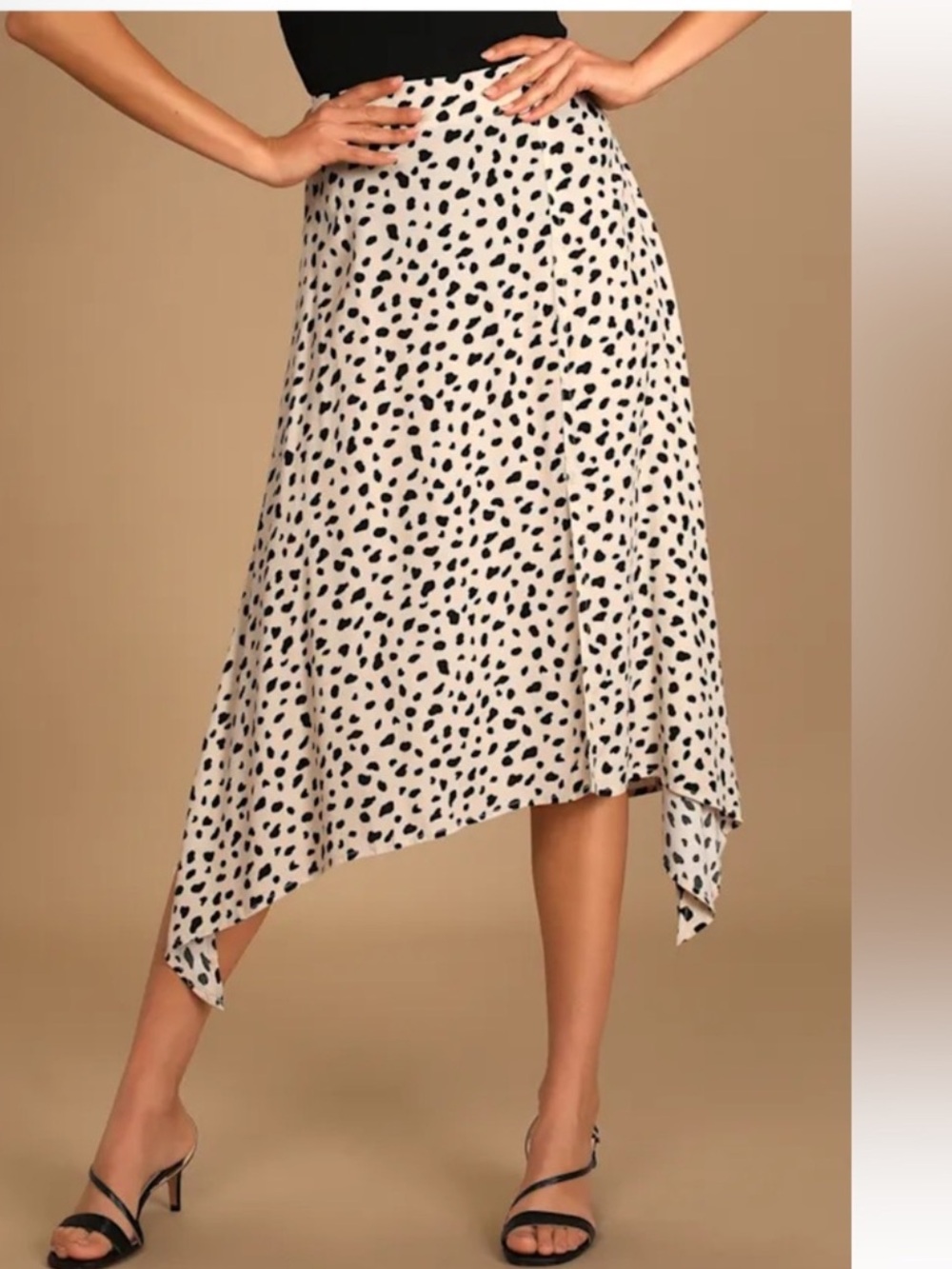 Lulus Cheetah leopard Print Midi Skirt Women's Medium Handkerchief Set a Trend